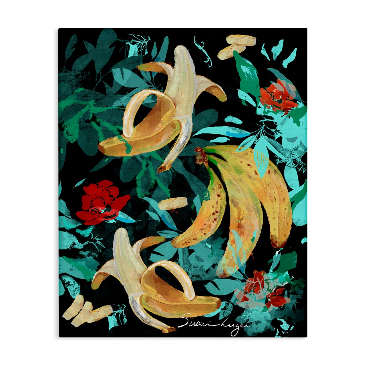 Stupell Industries Banana Medley Abstraction Canvas, design by Susan Lugar